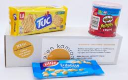 Tuc Cracker, Pringles Chips, Ültje Erdnüsse, Snackbox Kölsch